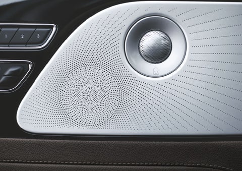Two speakers of the available audio system are shown in a 2024 Lincoln Aviator® SUV | Parkway Lincoln in Dover OH