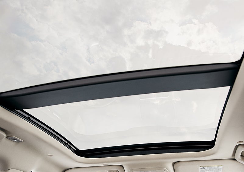 The available panoramic Vista Roof® is shown from inside a 2024 Lincoln Corsair® SUV. | Parkway Lincoln in Dover OH